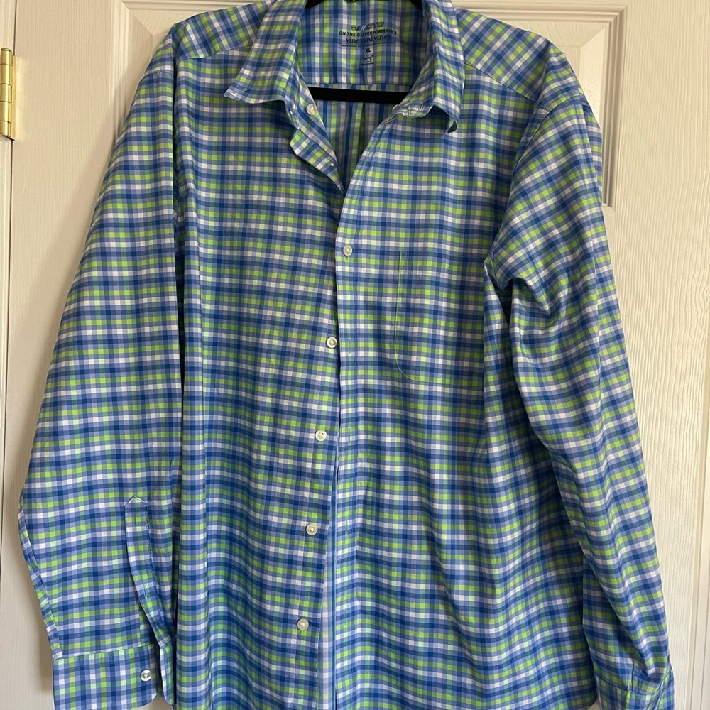 Men's Vineyard Vines XL blue and green casual button up shirt
